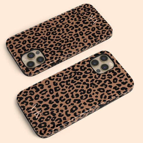 Chocolate Leopard Custom Initials iPhone Case